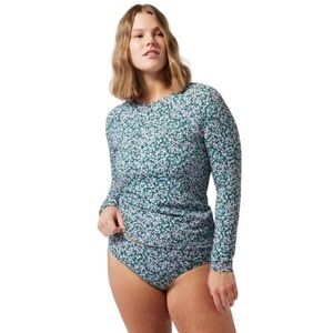 Athleta point break rash guard + bikini bottom set